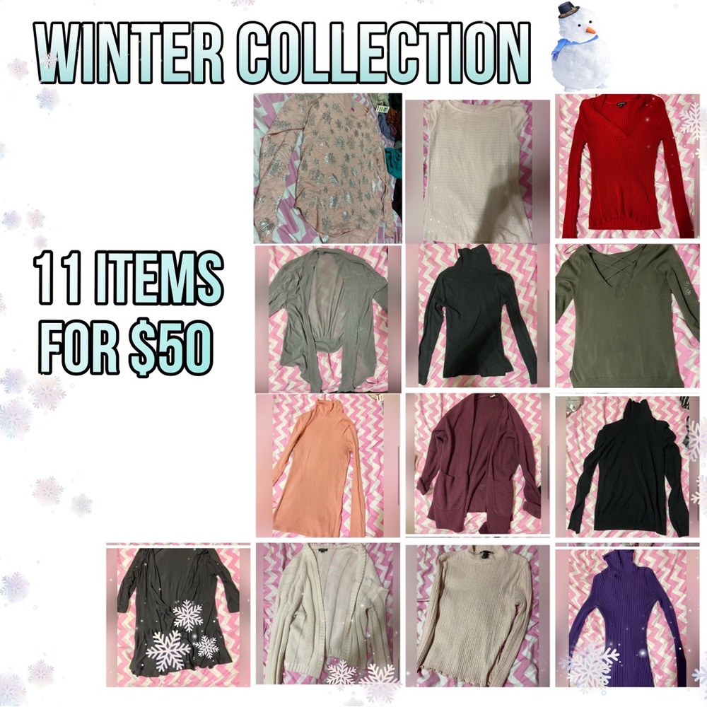 Winter Collection- 9 shirts, 4 sweaters $5 SHIP 🚚